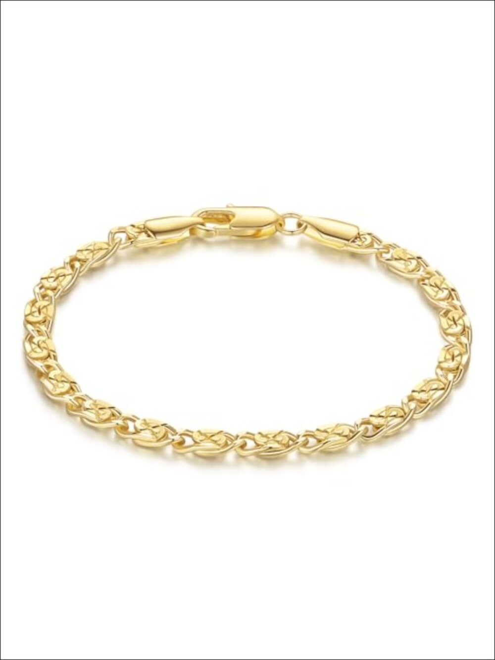 14K Gold Plated Cuban Chain Bracelet Dainty Link Bracelet for Women
